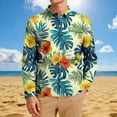 thumbnail image 4 of zfhfof Hawaiian Shirt for Men Long Sleeve Button Down Shirts Tropical Floral Print Casual Beach Vacation Summer Party Shirt with Chest Pocket, 4 of 7