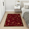 thumbnail image 4 of Ottomanson Floral Area Rug 3'3" x 4'7" - Non Slip Low Pile Carpet, Red, 4 of 12