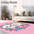 thumbnail image 2 of ODIKA 2'x3' Machine Washable Non-Slip Area Rug, Maltese Puppies Among Blooms Latch Hook Needlework Project High Traffic Rug with Pad, Pink, 635946, 2 of 8
