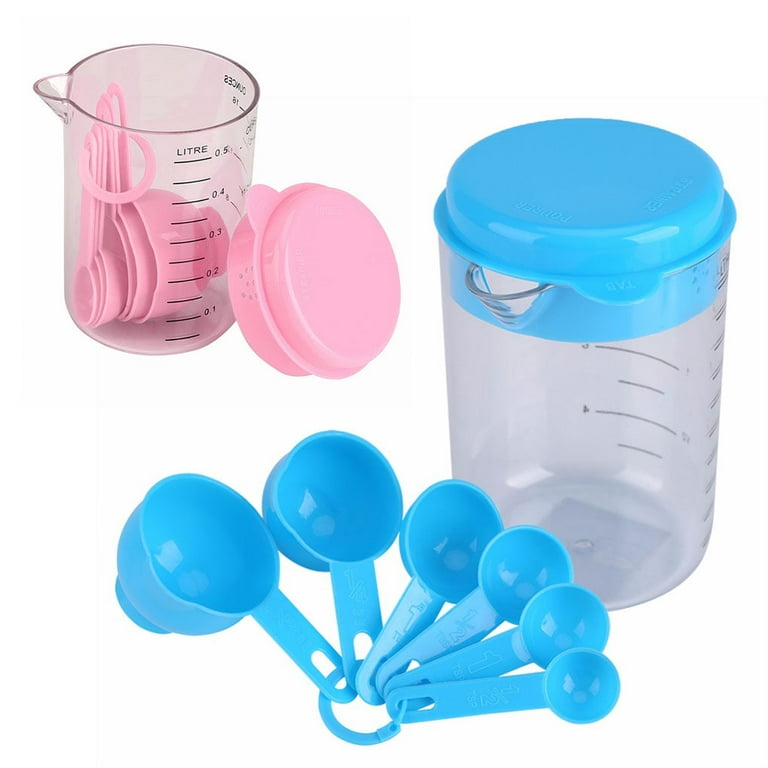 7PCS/Set Measuring Cup and Spoons Set, Plastic Measuring Cup with Measuring  Spoons to Measure Dry or Liquid Ingredients, Measuring Tools for Kitchen  Cooking Baking (Pink) - by ROBOT-GXG 