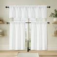 thumbnail image 6 of OVZME Judy White Valance Curtain with Rod Pocket, Light Filtering Short Curtain for Kitchen Bathroom & Basement Windows, 1 Panel, 60 x 12 Inches, 6 of 7
