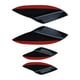 thumbnail image 3 of Kit de 4 alerones universales para coche, tiras anticolisión, protectores para el coche Negro, 3 of 9