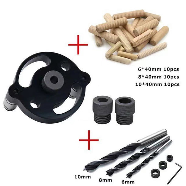 Kit de plantilla de pasador autocentrante vertical, plantilla portátil de gran comodidad para orificios de bolsillo, guía de perforación de Material de aleación de aluminio