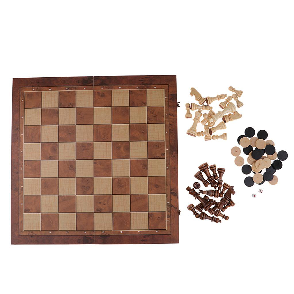 Details about   Wooden Folding Chess Set High Quality Solid Wood Pieces Traditional Board Game 
