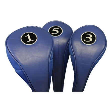 Golf Club Driver Animal Headcover New Blue Zipper Driver 1 3 5 Leatherette Neoprene Fairway Golf Club Covers Wood Headcovers Head Cover Metal ()