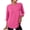 Hot Pink, variant on Women's Workout Tops 3/4 Sleeve Round Neck Sun Protection Shirts Casual Spring Summer Tees Tunic Blouses, Orange L