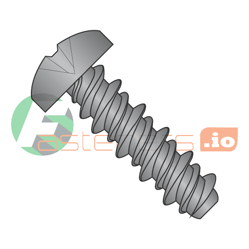 #6 (#5 Head) x 3/8" High Low Style Self Tapping Screws / Phillips / Pan Head / Steel / Black Zinc (Quantity: 10,000 pcs)