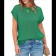 thumbnail image 1 of Top de Crochet con Cuello Redondo y Corta para Mujer, Color Verde M, 1 of 8