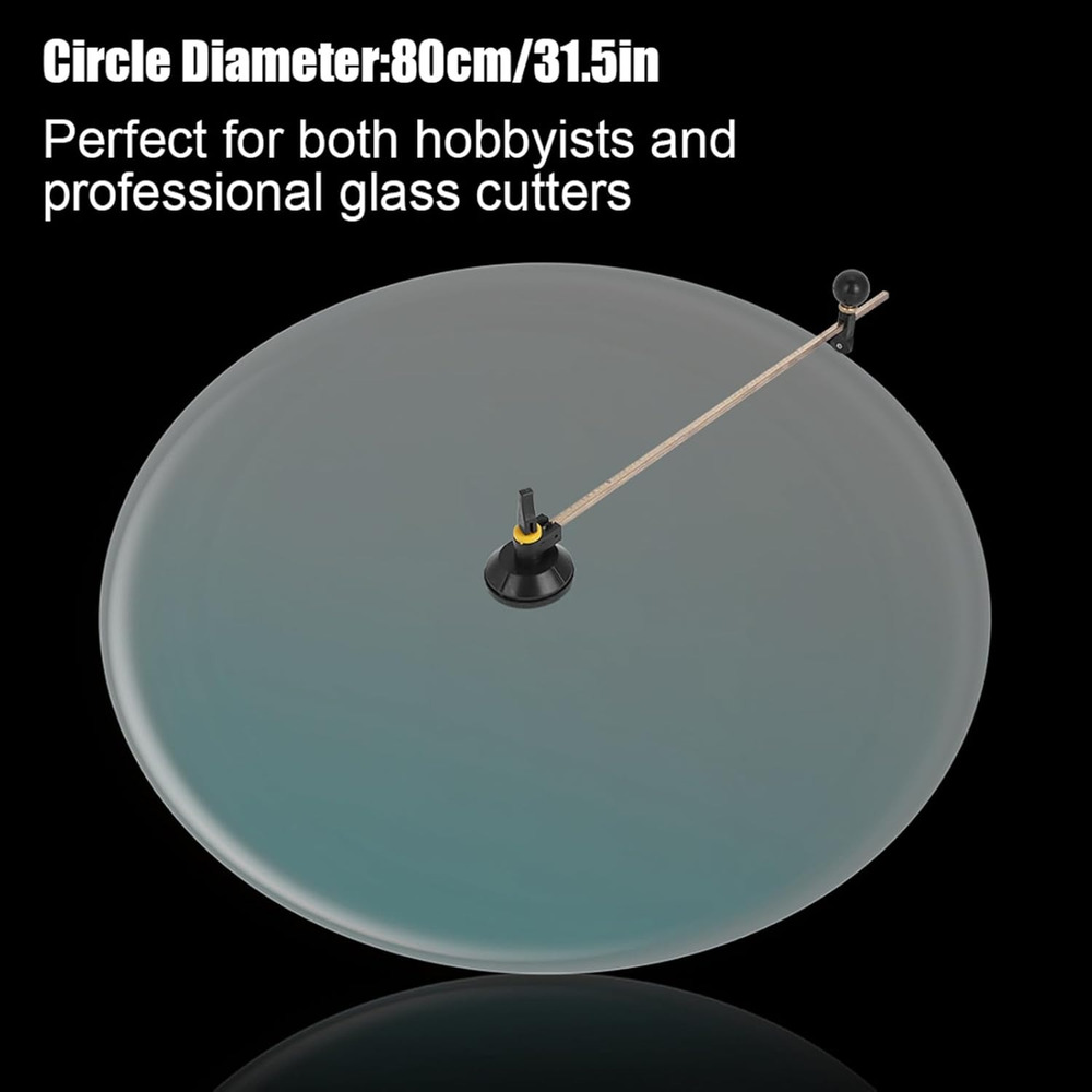80cm Circular Glass Cutter with 6 Wheels and Suction Cup for Precise Circle Cutting