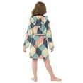thumbnail image 7 of FORMRS Niños Bathrobe Unisex Hooded Robe Soft Plush Pajamas Sleepwear, Size 10-12T, Pink Cubes, 7 of 7