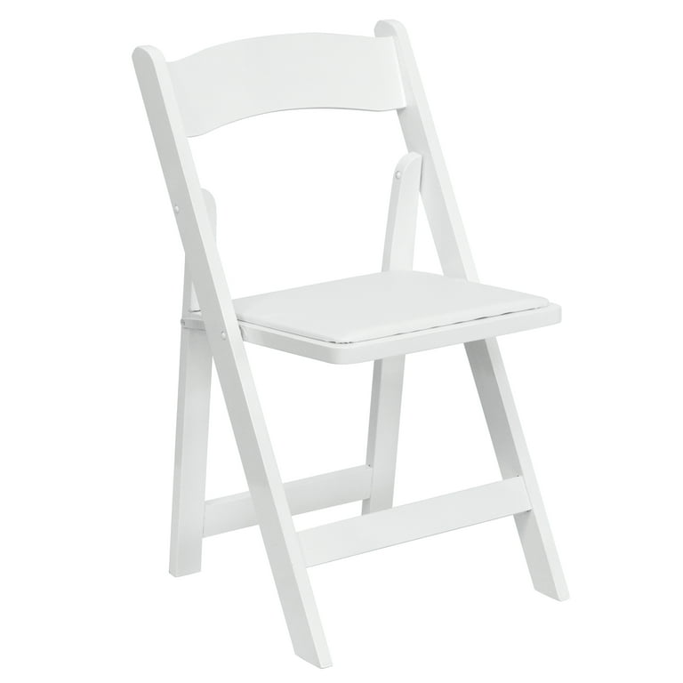 Emma + Oliver 2 Pack White Wood Dining & Event Folding Chair