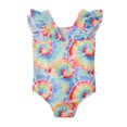 thumbnail image 3 of Traje de baño de una pieza con efecto tie-dye para niñas pequeñas, ropa de playa, 3 of 8