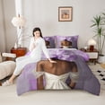 thumbnail image 4 of Homewish Purple Flower 3-Piece Full Size Comforter Sets For Teens Female,Black Girl Bedding Comforter Set,Dreamy Princess Lightweight Bedding Sets,Ultra Soft Home Decor,Reversible, 4 of 8