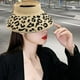 thumbnail image 4 of Sombrero de paja con visera para mujer, informal, enrollable, con cola de caballo, protección solar, para verano Beige, 4 of 8