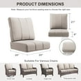 thumbnail image 4 of Bellefurn Outdoor Seat Cushions 24 X 24 X 6 inch for Patio Furniture,Outdoor Chair Cushions Outdoor Deep Seat Cushion with Water Resistant & Removable Cover Patio Cushions for Wicker Chair,Sofa,Couch, 4 of 9