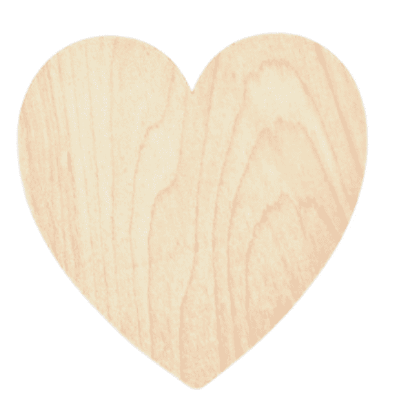Krafty Supply Wood Heart, 1/4" Thick Birch Wood, 2 inches