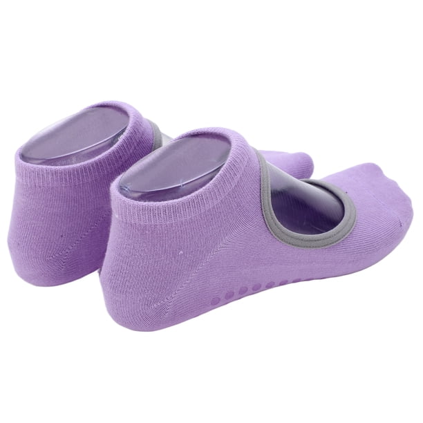 1 Par/set De Calcetines De Pilates Transpirables Para Mujer, Calcetines De Yoga Antideslizantes Con Espalda Descubierta Para Deportes De Fitness