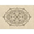 thumbnail image 1 of Ahgly Company Tapis d'Intérieur Rectangulaire Transitionnel Beige Lavable à la Machine, 2 Pieds x 4 Pieds, 1 of 7