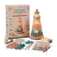 thumbnail image 2 of Sea Glass Art Kit Lighted Coral Reef Lighthouse Kit Complete Craft Set With Sea Glass Style Fragments Coral Starfish Ornaments LED Lights Step by Step Guide Gift For Craft Lovers, 2 of 6