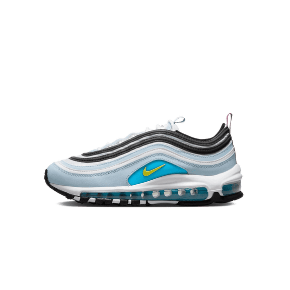 NIKE GRADE SCHOOL Air Max 97 GS "Blue Whisper Opti Yellow" 921522 408 from Stadium Goods