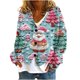 thumbnail image 2 of Puntoco Chaqueta Informal Con Botones Y Estampado Navideño Para Mujer, 2 of 5