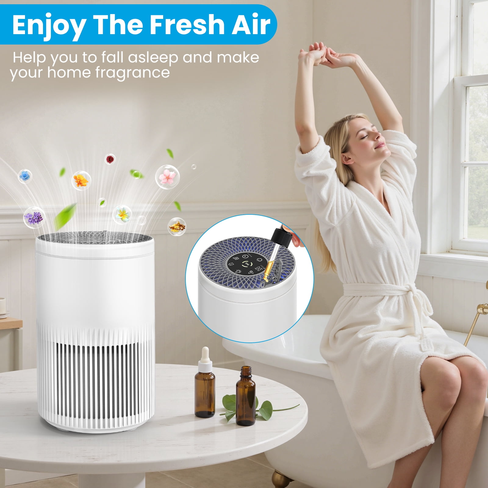 Air Purifiers for Home Cover Up to 1235 Ft², Air Cleaner with PM 2.5 Air Quality Monitor, APS1006 – UL
