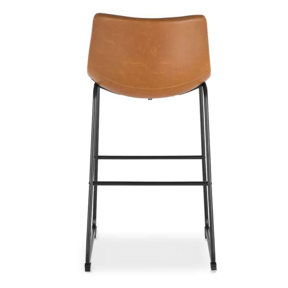 London Tabouret de comptoir noir élégant en similicuir PU 26", tabouret de comptoir en métal noir, meubles de cuisine, îlot de cuisine (Ensemble de 2)