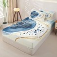 thumbnail image 2 of Homewish Blue Splash Ink Zipper Twin Comforter Sets with Fitted Sheet and 2 Pillowcases,Modern Minimalist Aesthetic Zipper Bedding Set,Navy Blue Reversible,4pcs, 2 of 8