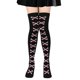 thumbnail image 1 of Xiao Hua 3 pares de medias largas hasta el muslo para Halloween, por encima de la rodilla, para cosplay y festivales, color hueso negro y rosa., 1 of 3
