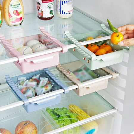 Girl12Queen Slide Kitchen Fridge Freezer Space Saver Organizer Storage Rack Shelf Drawer
