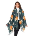 thumbnail image 3 of FORMRS Womens Scarf Winter Soft Long Big Warm Shawls Wrap Tassel Scarves, Green Floral Oranges, 3 of 9