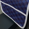 thumbnail image 3 of Indigo Microwave Oven Cover, 3D Print Like Geometrical Futuristic Inspired Shadow Boxes Cubes Image Print, Water Resistant Organizer with Pockets Kitchen, 36" x 12", Dark Blue and Blue, by Ambesonne, 3 of 4