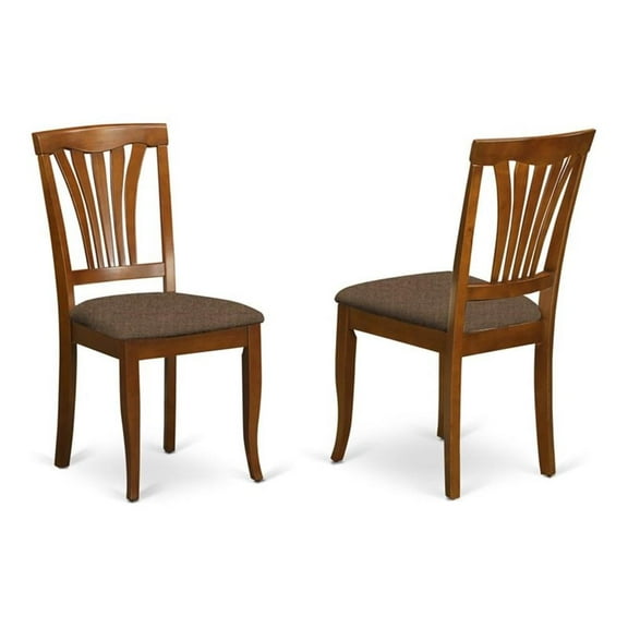 Atlin Designs 36" Linen Dining Chairs in Saddle Brown (Set of 2)