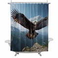 thumbnail image 2 of Flying Eagle Shower Curtain for Bathroom Decor, Mountains Blue Sky Waterproof Fabric Shower Curtain, 60"x72" Set with 12 Hooks, 2 of 9