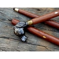 thumbnail image 4 of Premium Head Wooden Walking Cane Stick | Beautiful Horse Silver, Gold, Antique Head | Rosewood Shaft Brass Inlaid, 4 of 9