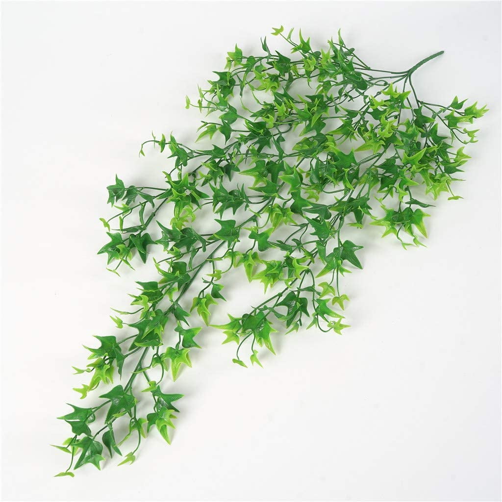 Artificial Vine, Sinhoon Hanging Ivy Sweet Potato Leaves Plastic Plants Foliage Vines, UV Resistant Greenery Fake Flowers for Indoor Outdoor Garden Door Wall Wedding Party Table Decoration Green 4Pcs