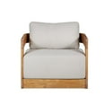 thumbnail image 2 of Paradiso Outdoor Solid Teak Swivel Chair - Gray Fabric, 2 of 5