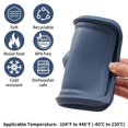 thumbnail image 4 of Tapas De Repuesto Para Pyrex 7211-Pc Tapa Rectangular De Silicona Para Almacenamiento De 6 Tazas Para Recipiente De Vidrio, Paquete De 2 Con Marca De Fecha, Azul Oscuro, 4 of 5