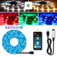 thumbnail image 1 of AMERTEER LED Strip Lights TV LED BackLight RGB LED Strip USB Powered for 24 Inch-60 Inch TV Mirror PC  APP Control Sync to Music  Bias Lighting  5050 RGB for Android iOS, 1 of 9