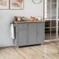 thumbnail image 2 of HOMCOM Kitchen Island on Wheels Rolling Utility Serving Cart with Drawer, 2 of 10