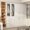 thumbnail image 4 of Timechee 74.8"H Large Modular Wardrobe Cloest Armoire Cabinet Glass Door 31.7"W, 4 of 5