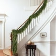 thumbnail image 5 of 9FT Cedar Christmas Garlands, Realistic Green Pine Garland, Real Touch Artificial Cypress Garlands for Mantle, Fireplace, Desk, Door, Wall & Upstairs Indoor & Outdoor Xmas Holiday Decorations, 5 of 7