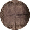 thumbnail image 1 of Ahgly Company Indoor Round Oriental Brown Industrial Area Rugs, 3' Round, 1 of 4