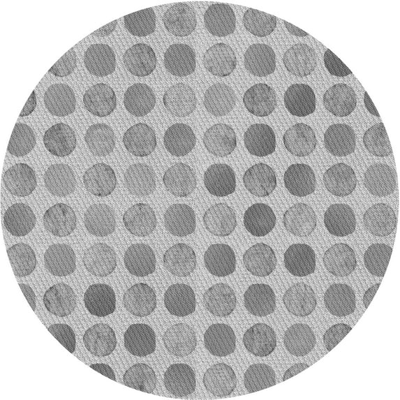 Ahgly Company Indoor Round Patterned Battleship Gray Area Rugs, 8' Round