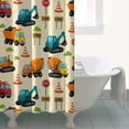 thumbnail image 4 of Cartoon Construction Vehicles Signs Beige Pattern Shower Curtain 36"x72" ,Bathroom Decorative Shower Curtains Set with 12 Hooks,Modern Waterproof Washable Shower Curtain, 4 of 6