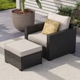 thumbnail image 3 of Livipatio 7-Piece Patio Furniture Set,Outdoor Sectional Furniture, All-Weather PE Rattan Wicker Patio Conversation Set,Patio Sofa Set with Glass Table and Ottoman for Patio Garden Poolside,Beige, 3 of 6