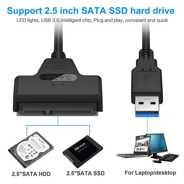 TSV USB to SATA Adapter Cable Compatible for 2.5" Drives Converter Cable -