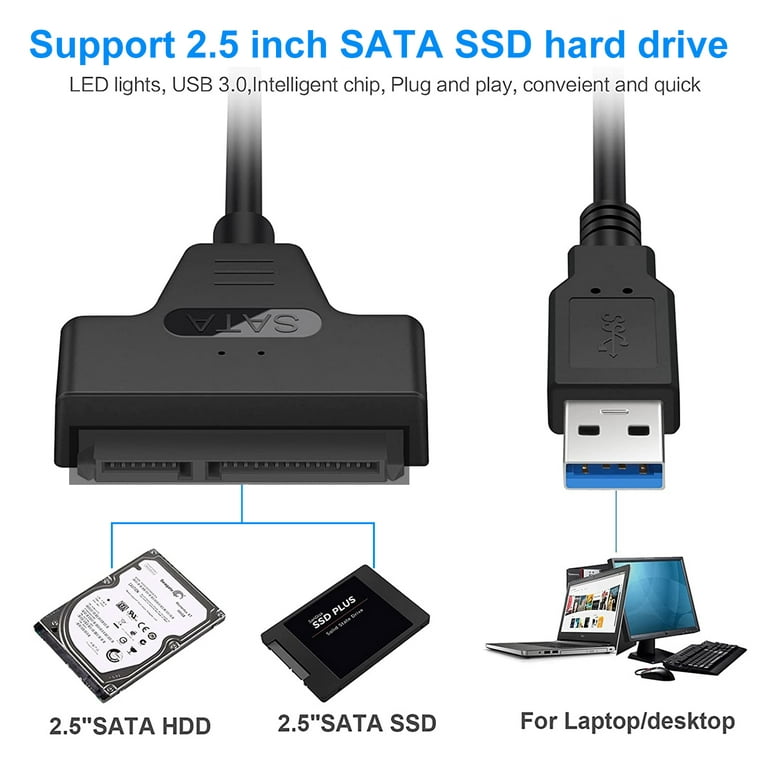 USB 3.0 to SATA Adapter Cable for 2.5 SSD/HDD Drives External Converter Cable