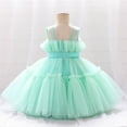 thumbnail image 6 of Zwiiyzr 1-5T Girls Tulle Dress Embroidery Rhinestone Bowknot Birthday Party Gown Long Dresses Green, 6 of 9