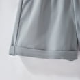 thumbnail image 4 of BYHONG Summer Children's Girls' High Waisted Rolled Edge Wide Leg Pants with Pockets Loose and Versatile Shorts. Grey 10Y, 4 of 6